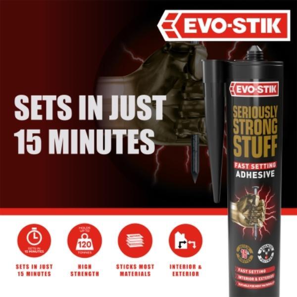 evo stik diy uk seriously strong stuff fast setting adhesive white product image